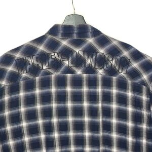 HARLEY DAVIDSON Cotton Flannel Shirt w/‎ Embroidered Stitching Size XL #563